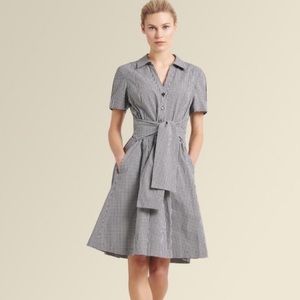 Donna Karan New York Gingham Tie-Waist Short-Sleeve Shirt Dress Size 10